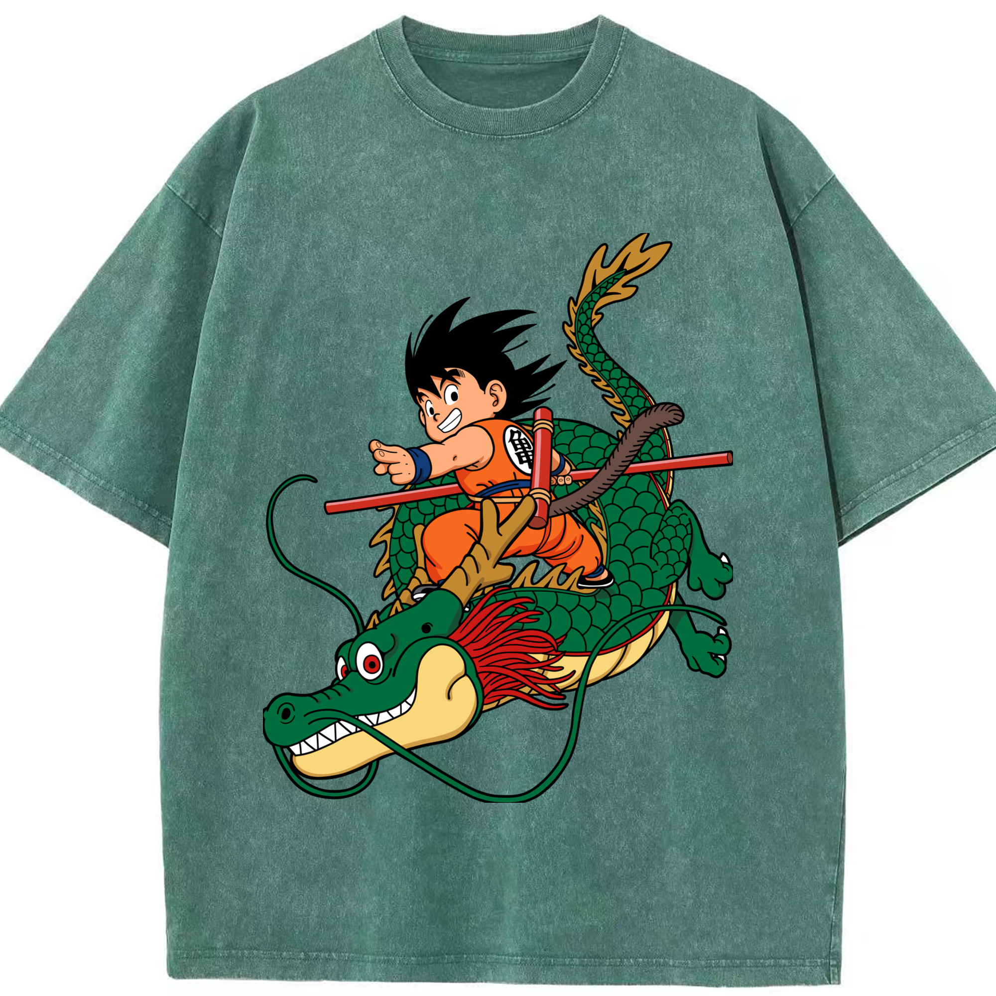 （画像用） ドラゴンボール 孫悟空（そん ごくう）Son Goku カカロット DRAGON BALL Kakarotto 綿100% ヴィンテージ風 半袖Tシャツ（フロントプリント）